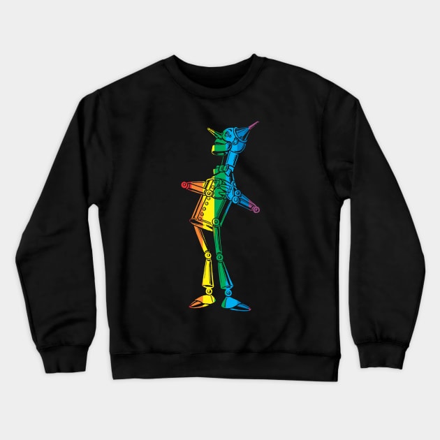 Tin Woodman Vertical Rainbow Crewneck Sweatshirt by Quick Nick Pics